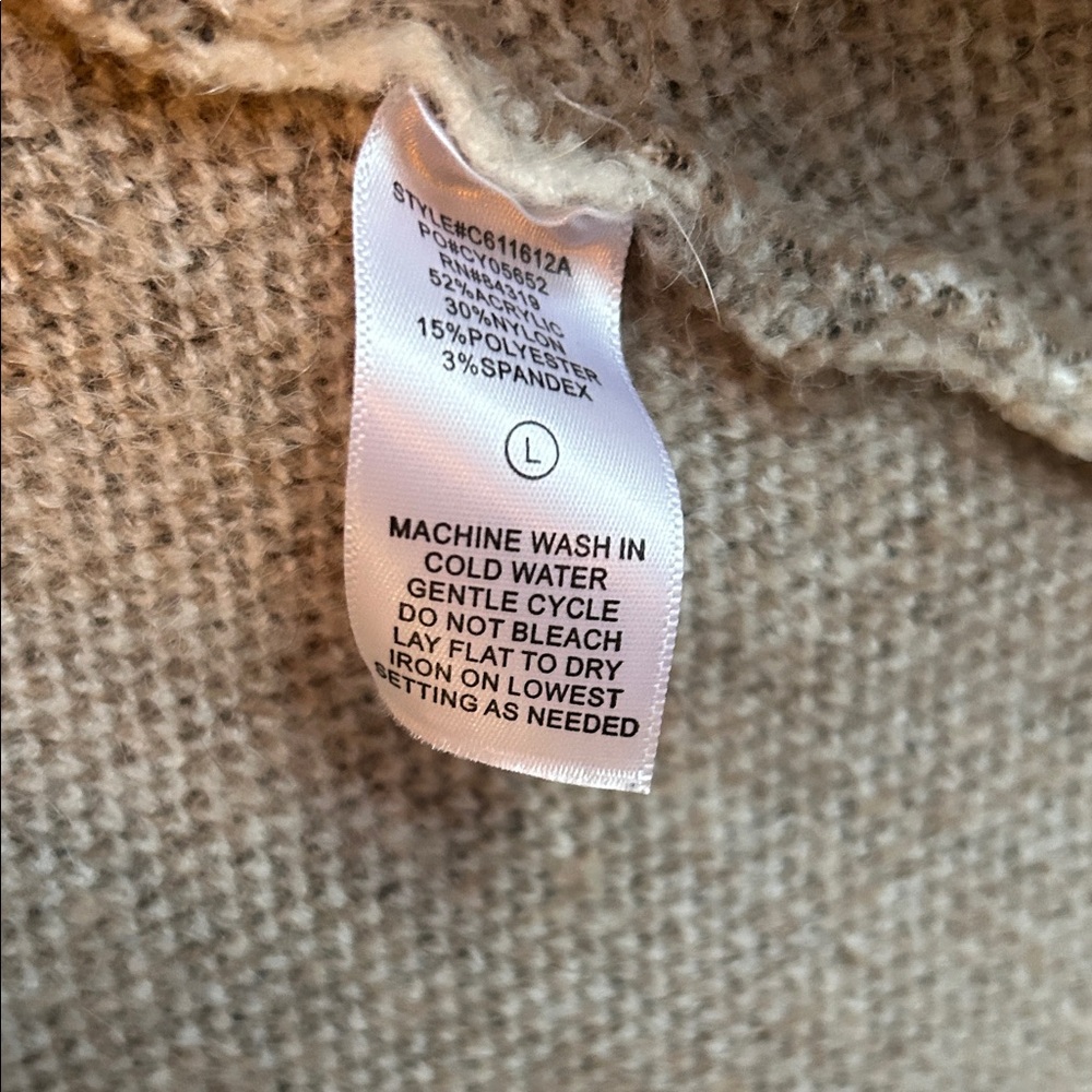 Women's Hooded cozy Cardigan - Brown and Cream - Picture 5 of 5